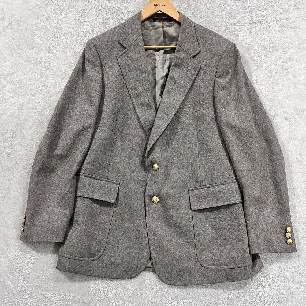 English Manor Blazer Jacket Wool 42R Sport Coat 2 Buttons Suit VTG‎